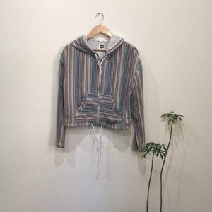 Stripped hoodie with zipper